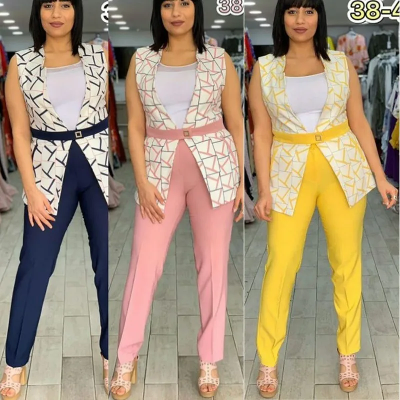 

Nigeria African Clohtes For Women 2021 New Arrival Spring African Women Printing Two Pieces Sets Top And Pants African Clothing