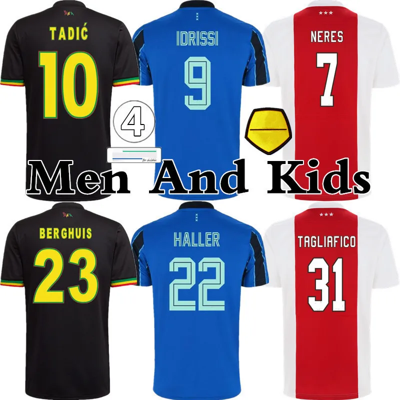 

21/22 Top Quality Uniform Kids Football Shirt Ajax Bob Marley TADIC BERGHUIS Kit NERES KLAASSEN GRAVENBERCH
