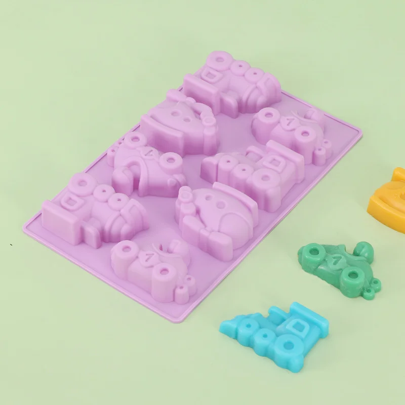 

Chocolate Mold Toy Car Baking Silicone Pan Cake Soap Mold Ice Cube Tray Heat Resisting Baby Food Mold Bakeware Boy Birthday Gift