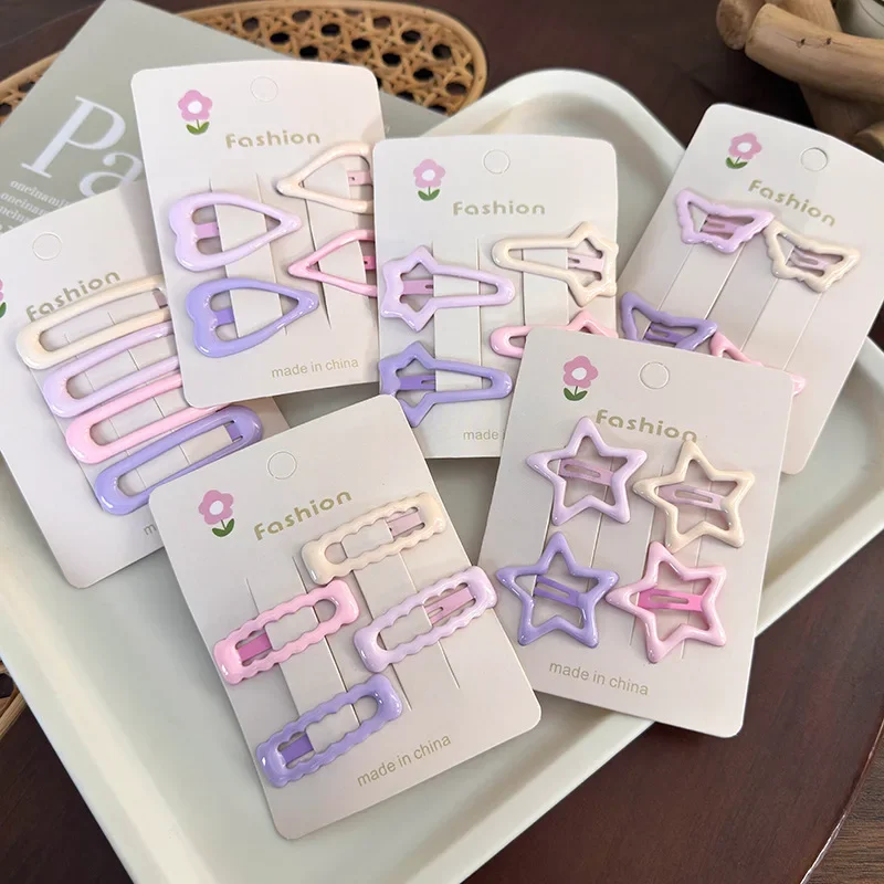 4 шт./лот BB зажимы в форме сердца милые заколки для девочек волос женские модные