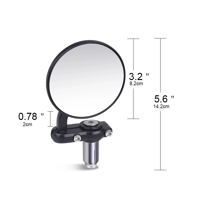 Зеркало заднего вида складное черное 22 мм 2 шт.
