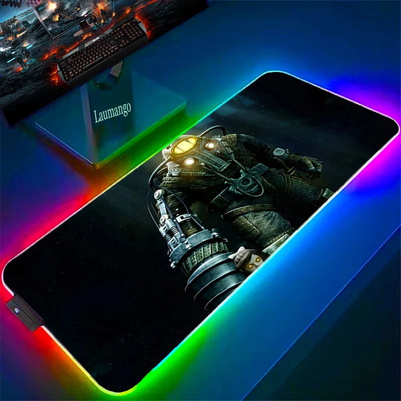 

Large Xxl Mousepad 900x400 Bioshock Gamer Mouse Pad Company RGB For Gamers Accessories Desktop Table Mat Gaming Laptop Game Mats