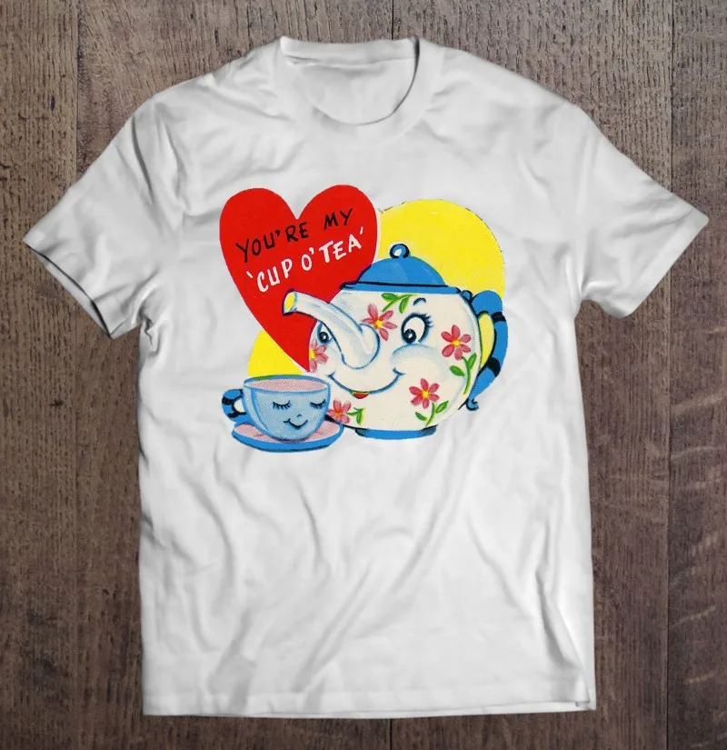

Винтажная футболка для мужчин и женщин на День святого Валентина с надписью «you's My Cup»