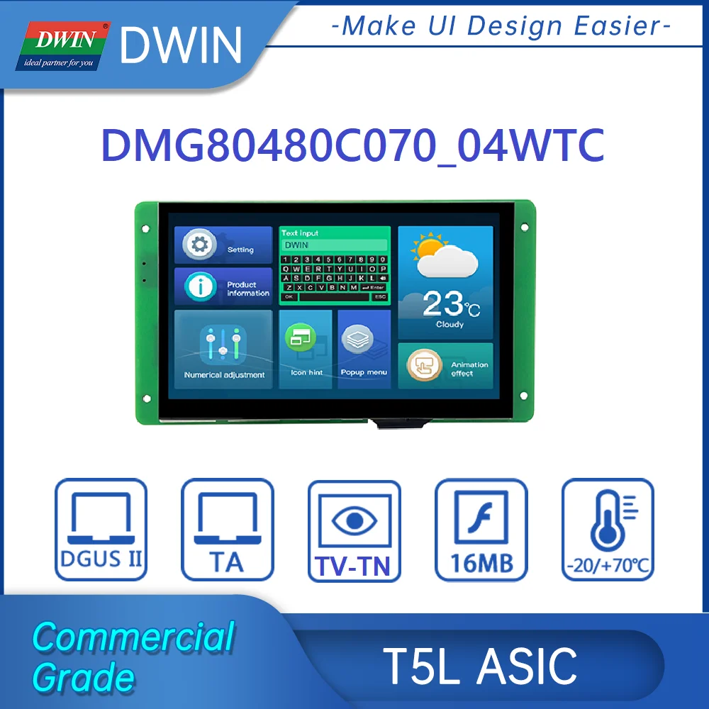 DWIN 7-дюймовый 800x48 0 Фотогалерея/система DGUS TN RTP коммерческий экран dmg80480c070 _ 04w -