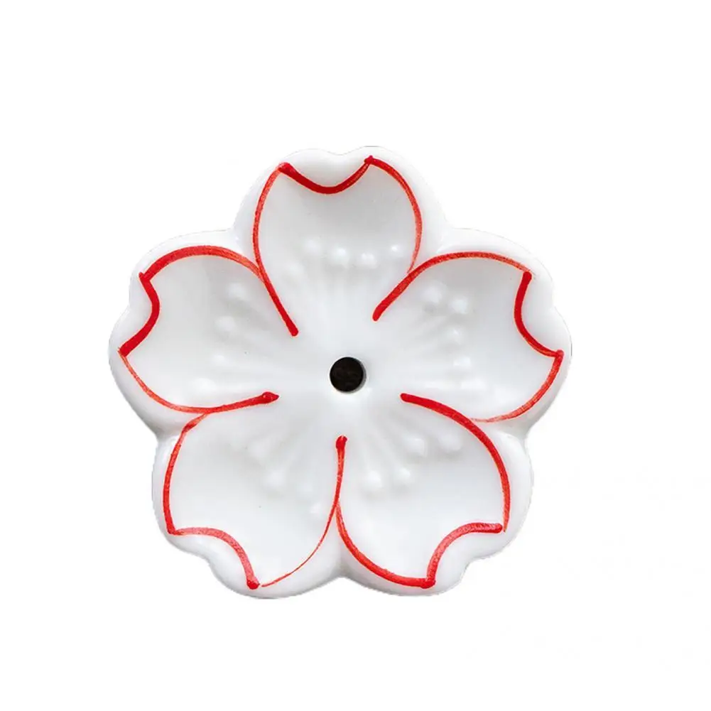

Flat Bottom Creative Charming Incense Stick Holder Cherry Blossom Shape Aromatherapy Censer Compact Household Supplies