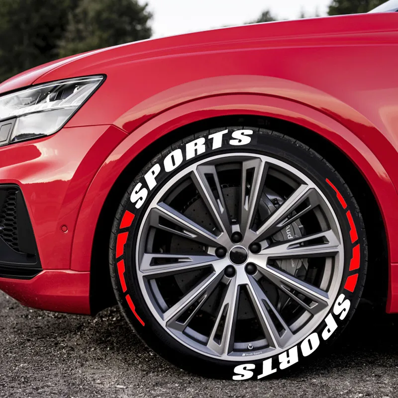 

3D наклейки с буквами для автомобильных шин, украшения для SPORTS-полосок, 4 шины, Стайлинг «сделай сам», автомобильные мотоциклетные шины, колеса, этикетки, наклейки