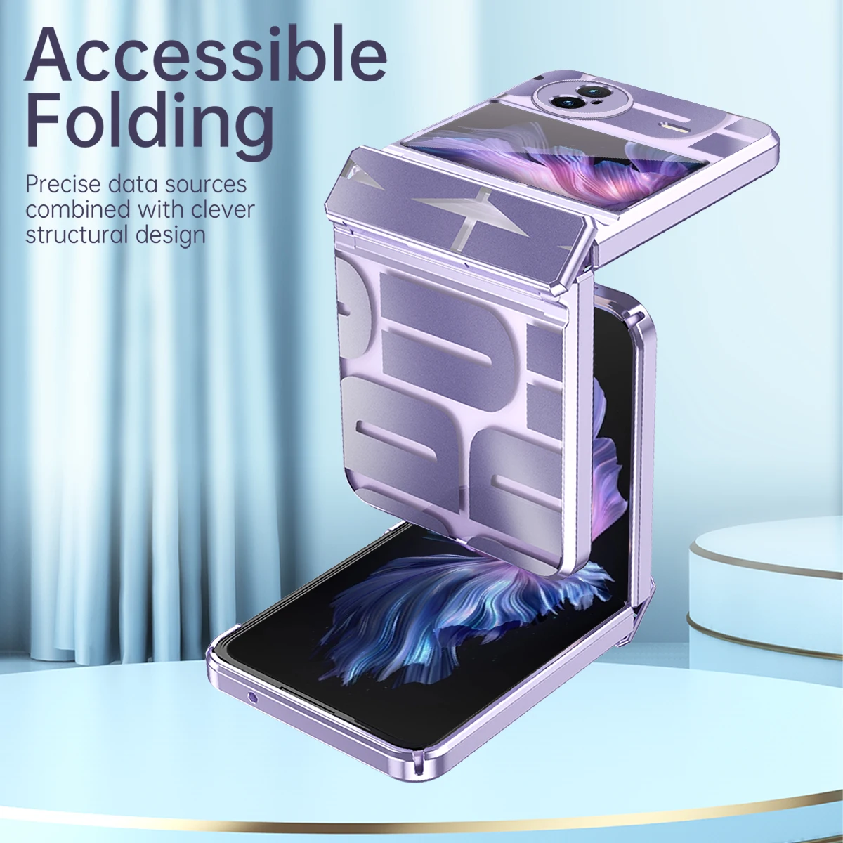 Letter Case For VIVO X Flip Luxury Plating Transparent X Flip Case Shockproof And Anti-fall Equipped With Glass Front Film