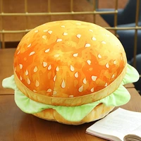cute toy hamburger bread plush doll turned into cushion pillow sofa seat cushion gift girl
