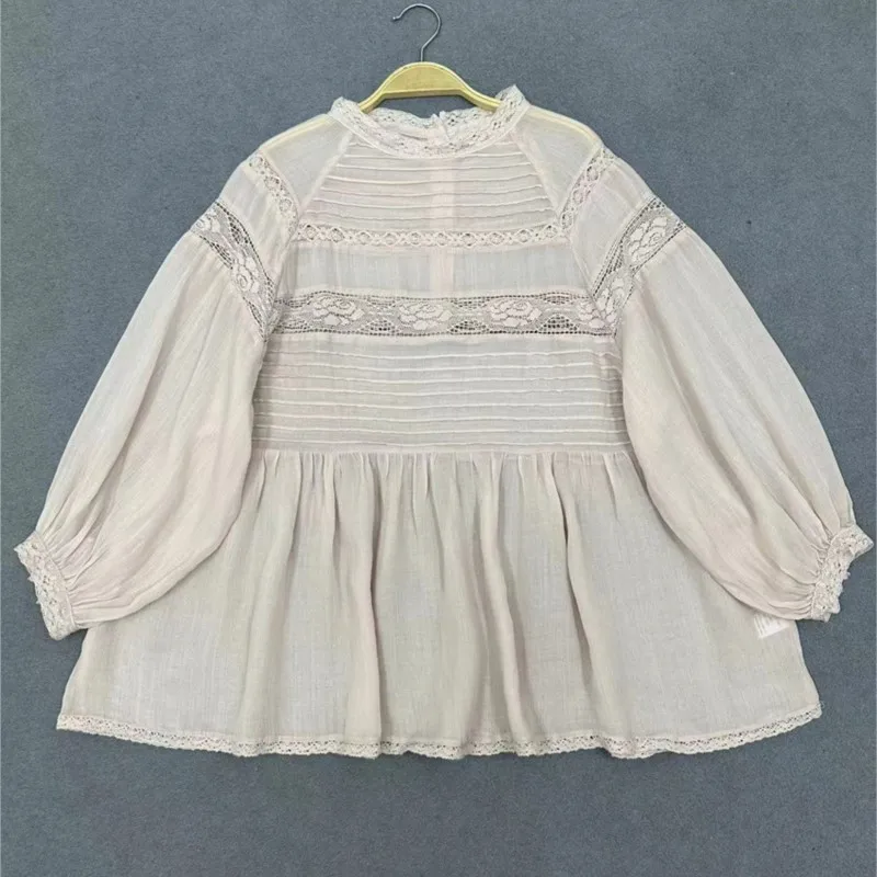 Женские топы с плиссированным воротником Johnature повседневные простые тонкие