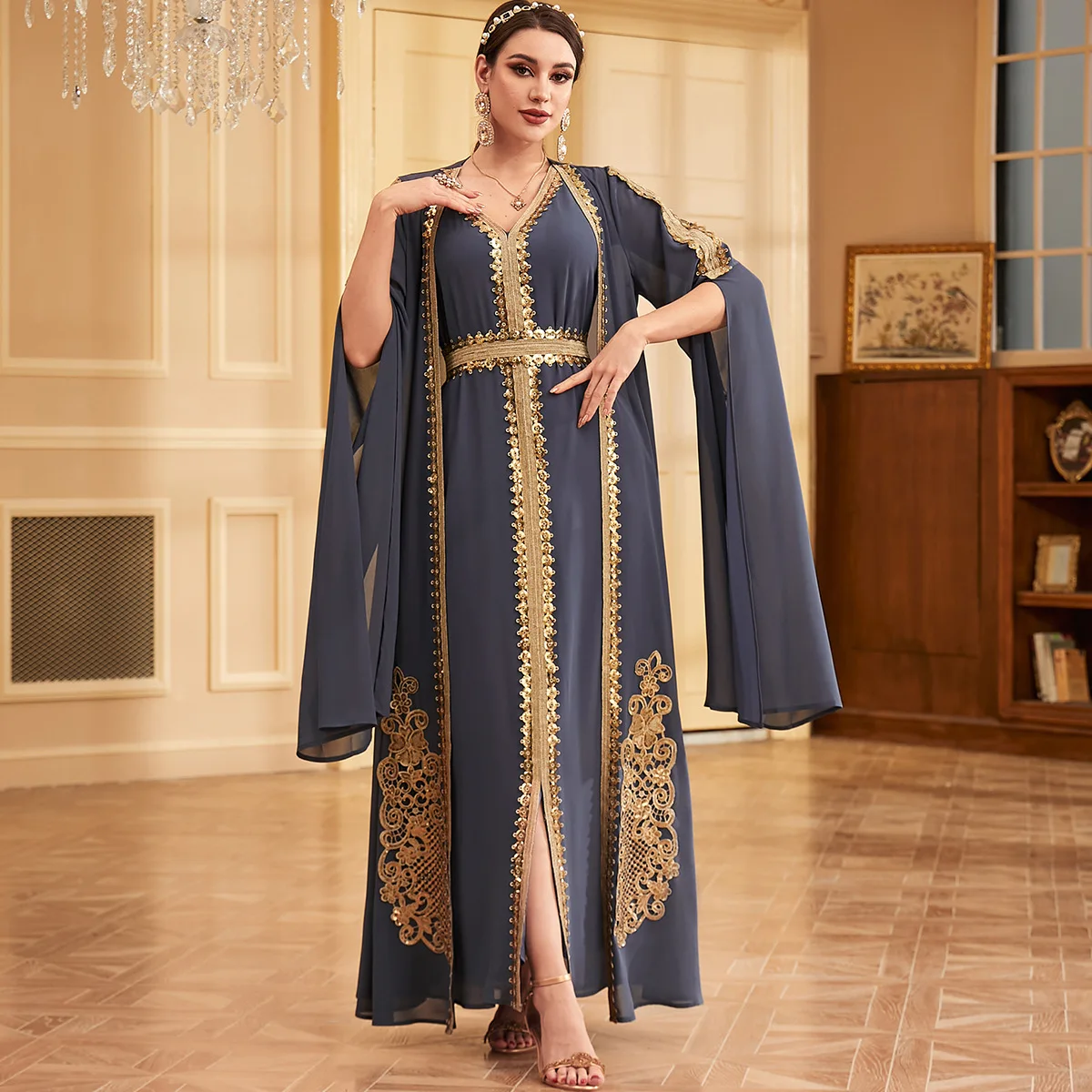 Элегантные абайи для женщин Дубай 2024 новое мусульманское женское платье