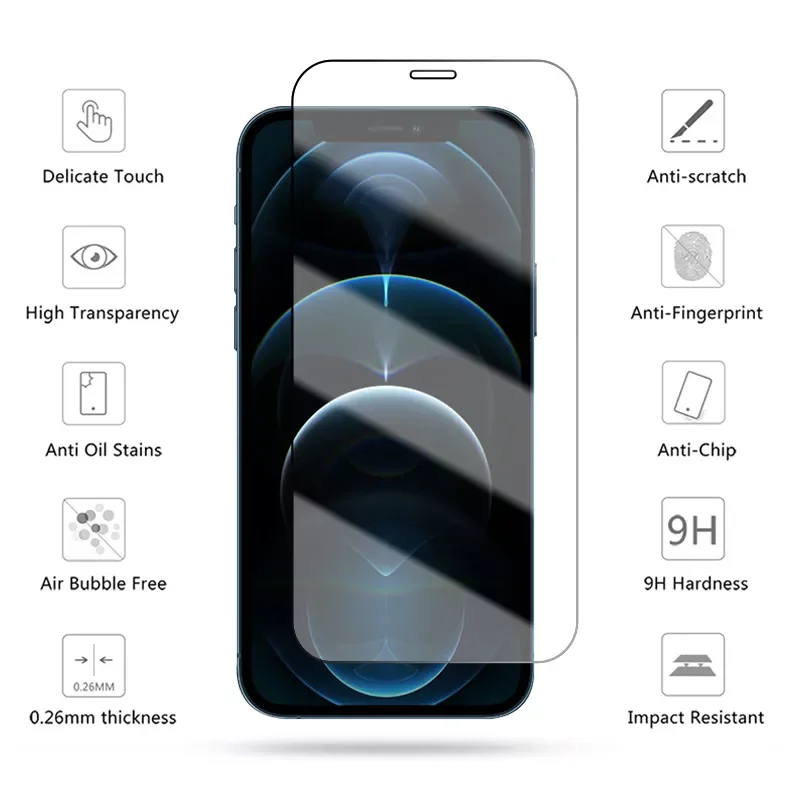 

3PCS Screen Glass For iPhone 11 13 12 Pro Max 8 7 6 Plus 5 Screen Protector For iPhone 11 13 12 Mini XR Xs Max SE 2020 Glas