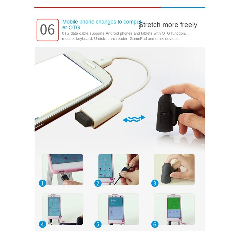 Беспроводная мини-мышь на палец 2 4 ГГц эргономичная ручная оптическая мышь для