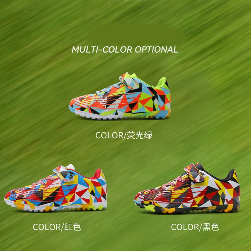 Professional Kids Football Shoes Boys And Girls  Soccer Boots Spikes Outdoor Antiskid Anti-Friction Sports Training Sneakers