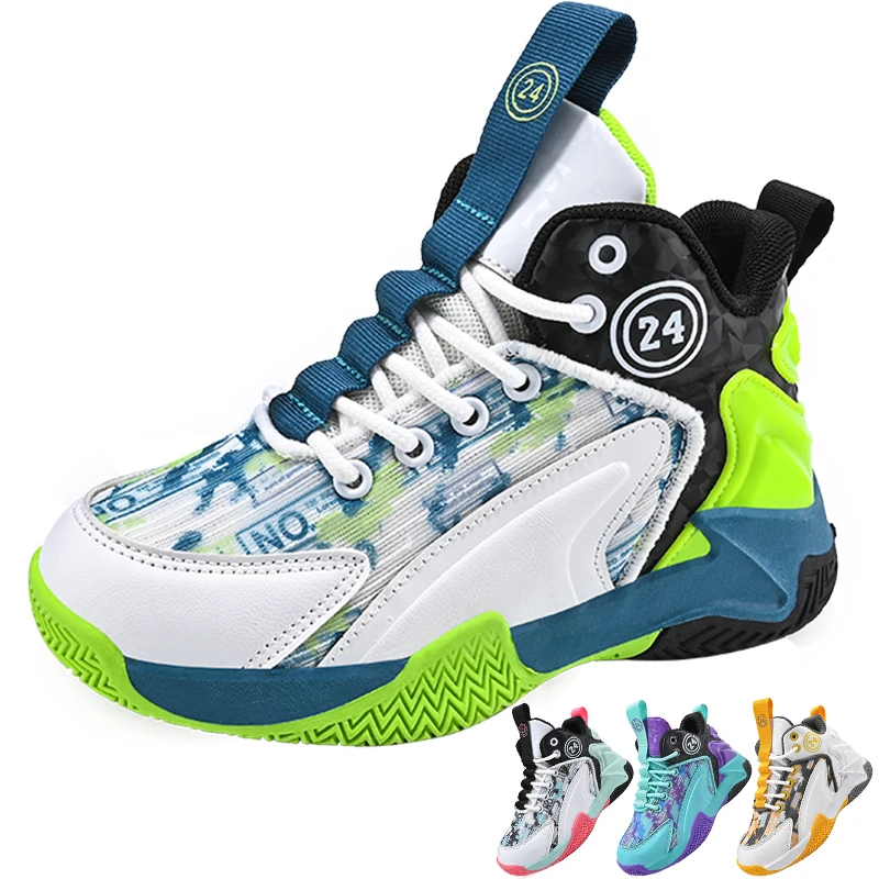 31-40# Fashion Youth Children's Outdoor Sport Footwear Boys' And Girls' Shoes School Sports Training Basketball Shoes Student