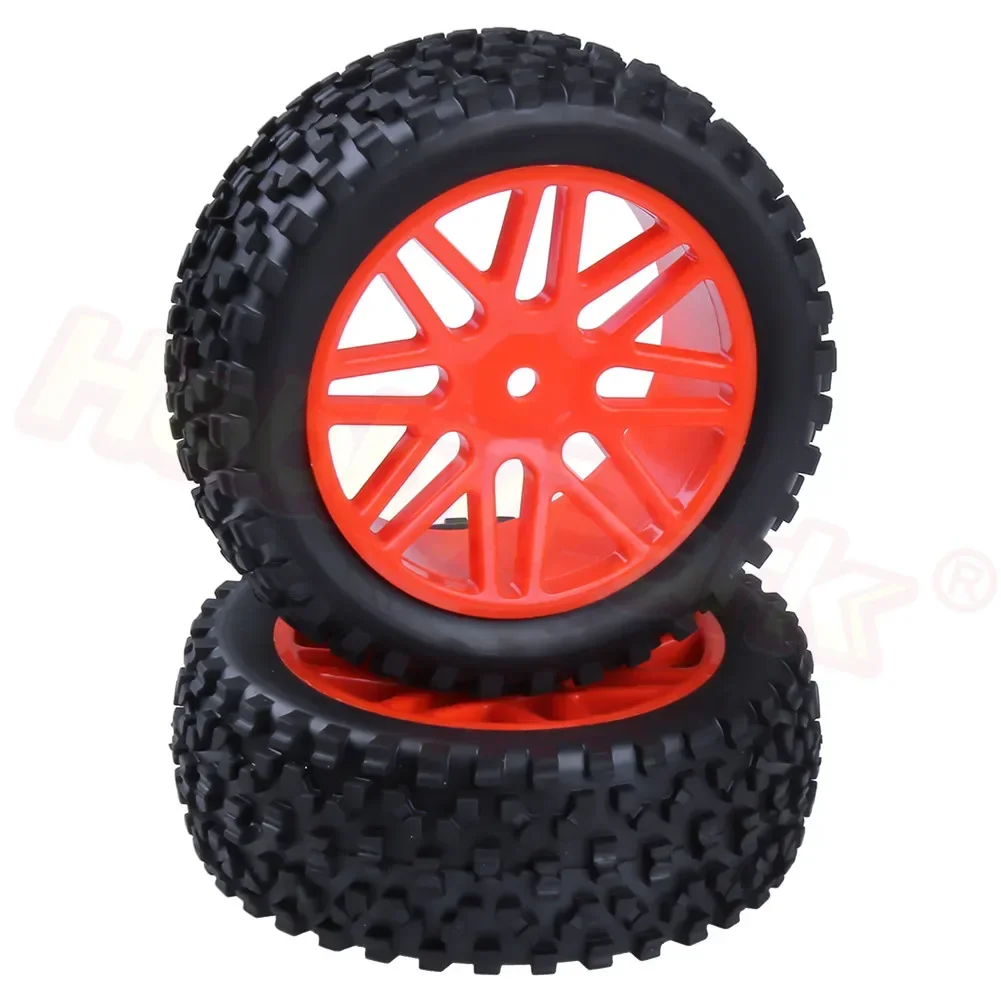 

2PCS 85mm Rubber Front Tires & Wheel Wide: 34mm Hex adapter:12mm For HSP Himoto 1/10 Buggy Spare Parts