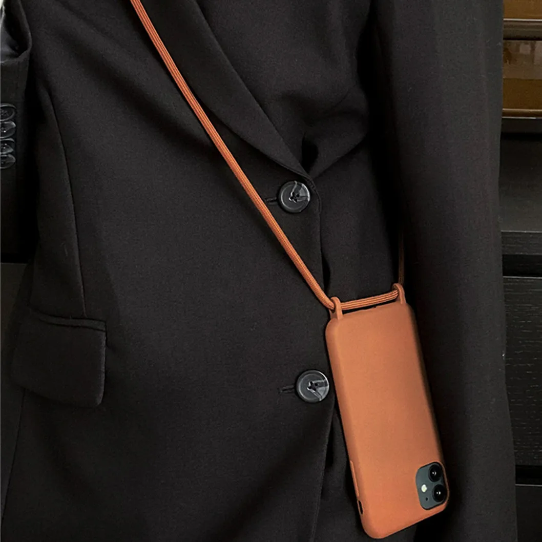 

Официальный чехол из жидкого силикона с подвеской через плечо и ремешком для телефона iPhone 13 11 12 Pro Max Mini XS X XR 6 7 8 Plus SE, мягкий чехол