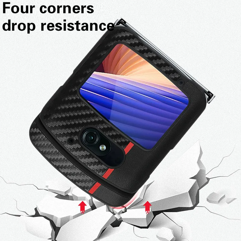luxury case for motorola razr 5g all inclusive shockproof cover carbon fiber pattern phone shell for moto razr 5g 2020 case free global shipping