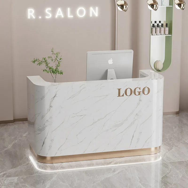 Современная мебель белая стойка ресепшн роскошная офисная зеркальная