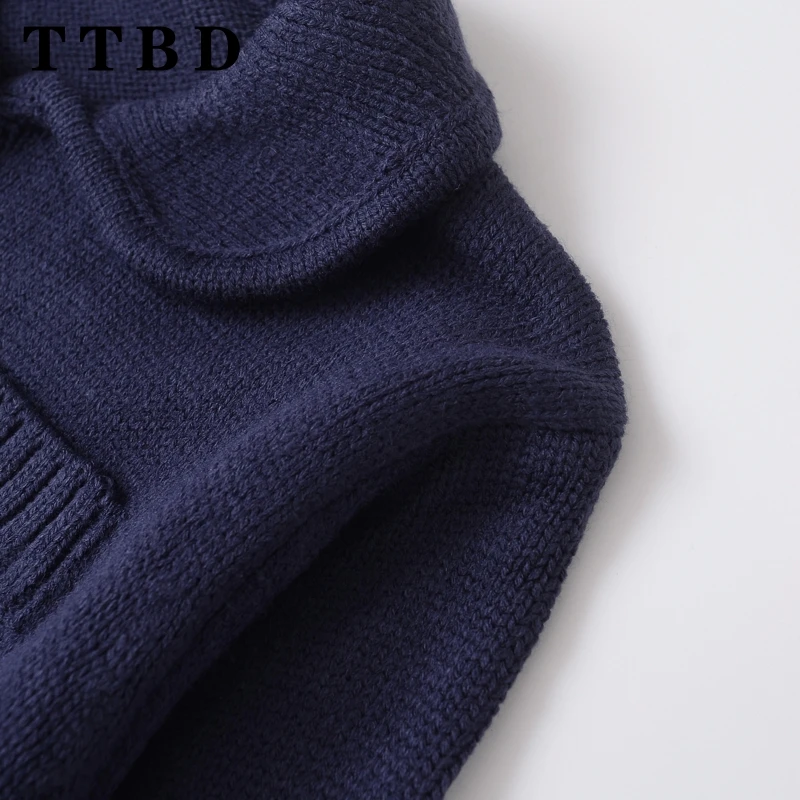 TTBD 2024 новый осенний женский повседневный вязаный однобортный кардиган винтажный