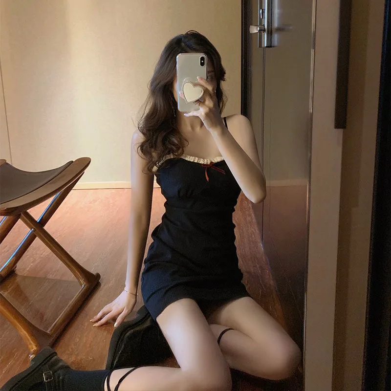 Винтажное кружевное красное платье Y2k с квадратным вырезом женское летнее