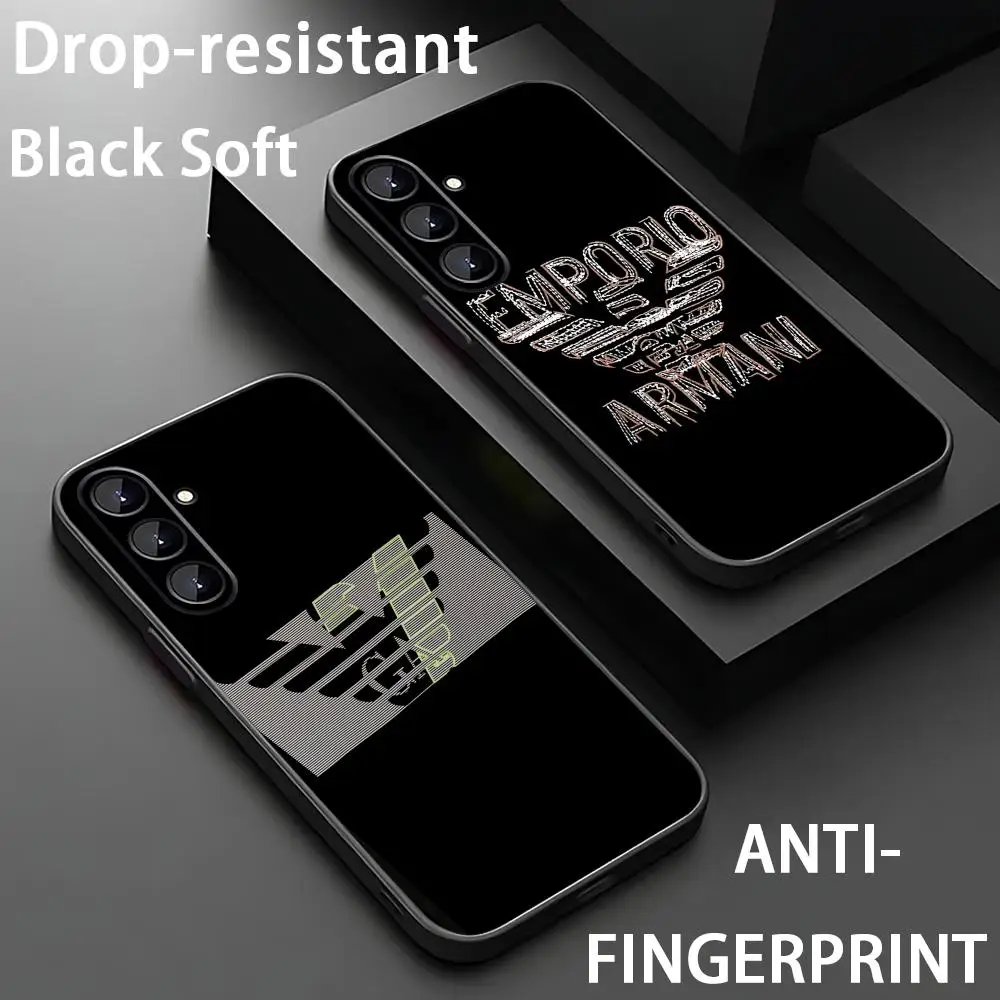 Фото Чехол для телефона Emporio Armani EA7 для Samsung Galaxy S26 S25 S24 S23 S22 S21 Plus Ultra Fold A, мягкий, черный №1