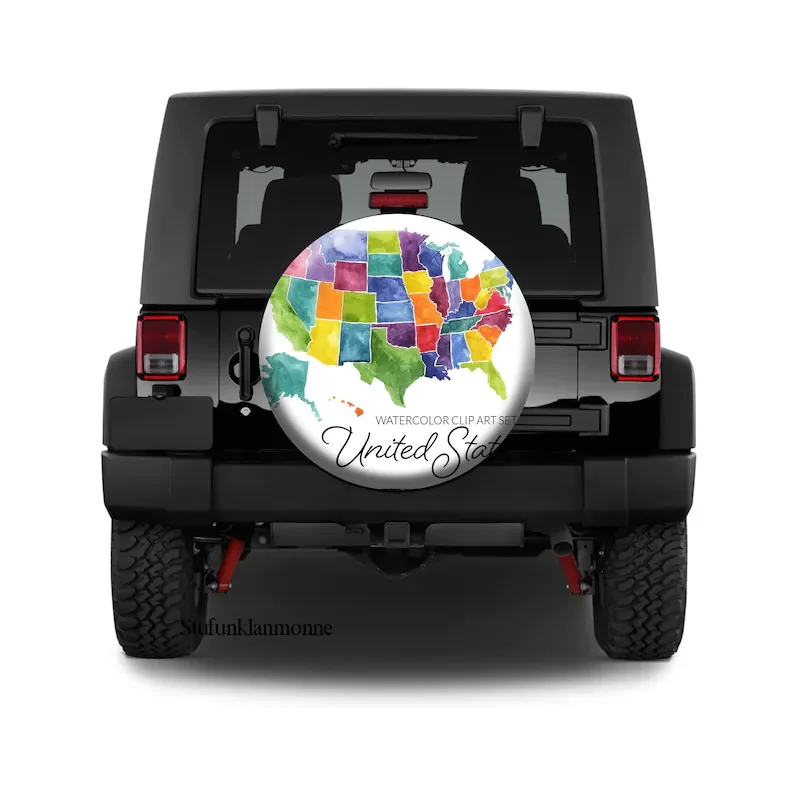 

Чехол для шины карты, аксессуары для путешествий, чехол для путешествий Wrangler, персонализированный Чехол для шин, индивидуальный Декор автом...