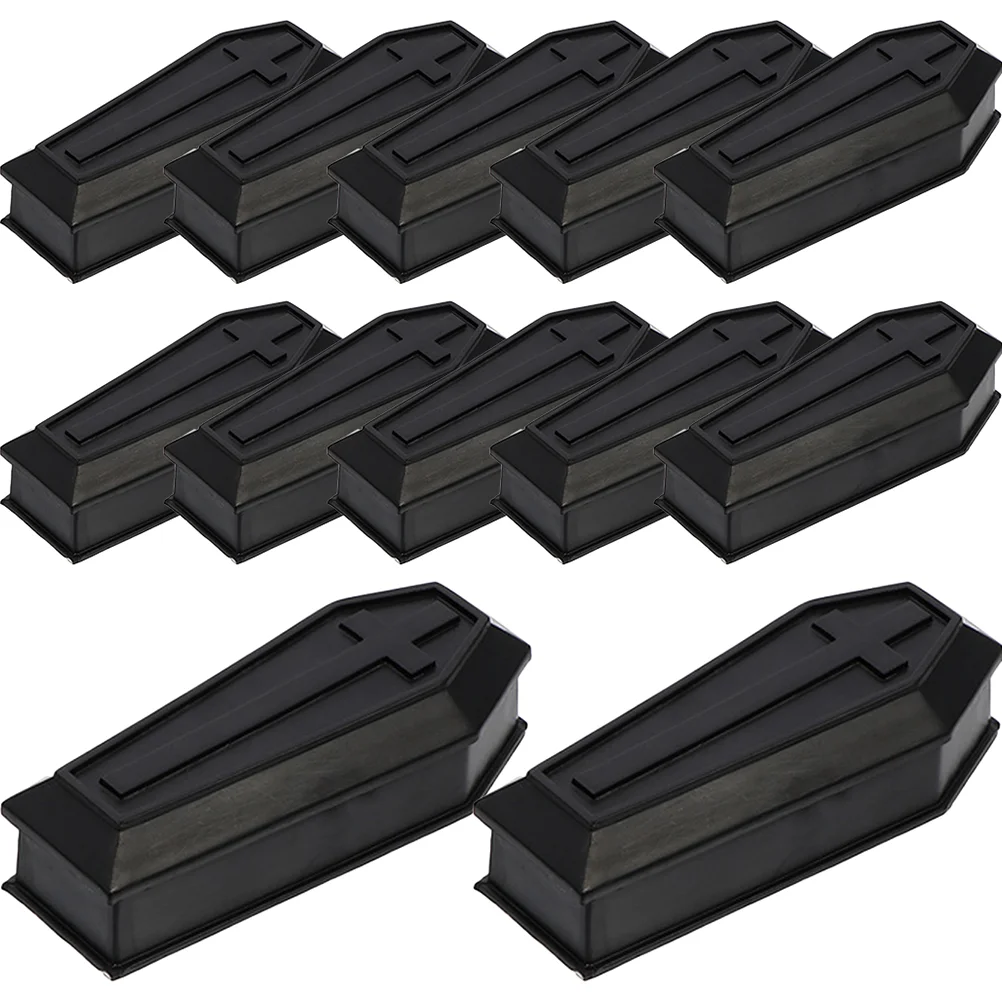 

14 Pcs Miniature Coffin Box Candy Decorations Haunted House Plastic Halloween Supplies