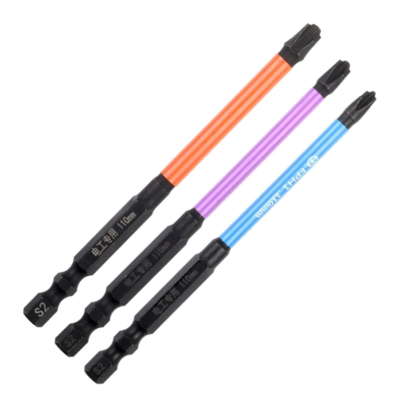 

Compact and Lightweight Magnetic Screwdriver Bit Set for Tight Space (3pcs, FPH1 FPH2 FPH3, 10cm)