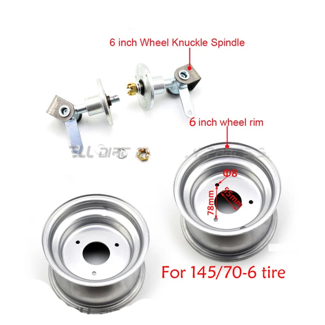 

6 inch Wheel Knuckle Spindle With Wheel Hub and 7 inch wheel rim Fit For DIY Go Kart Buggy Karting ATV UTV Quad Bike Parts