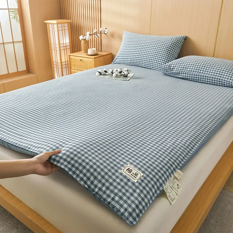 Фото Хлопковый наматрасник R -Cotton, японский футон для односпальной кровати, толстый стёганый наматрасник 90x200, стёганый наматрасник 180x200 со съемным чехлом и наполнителем. №2
