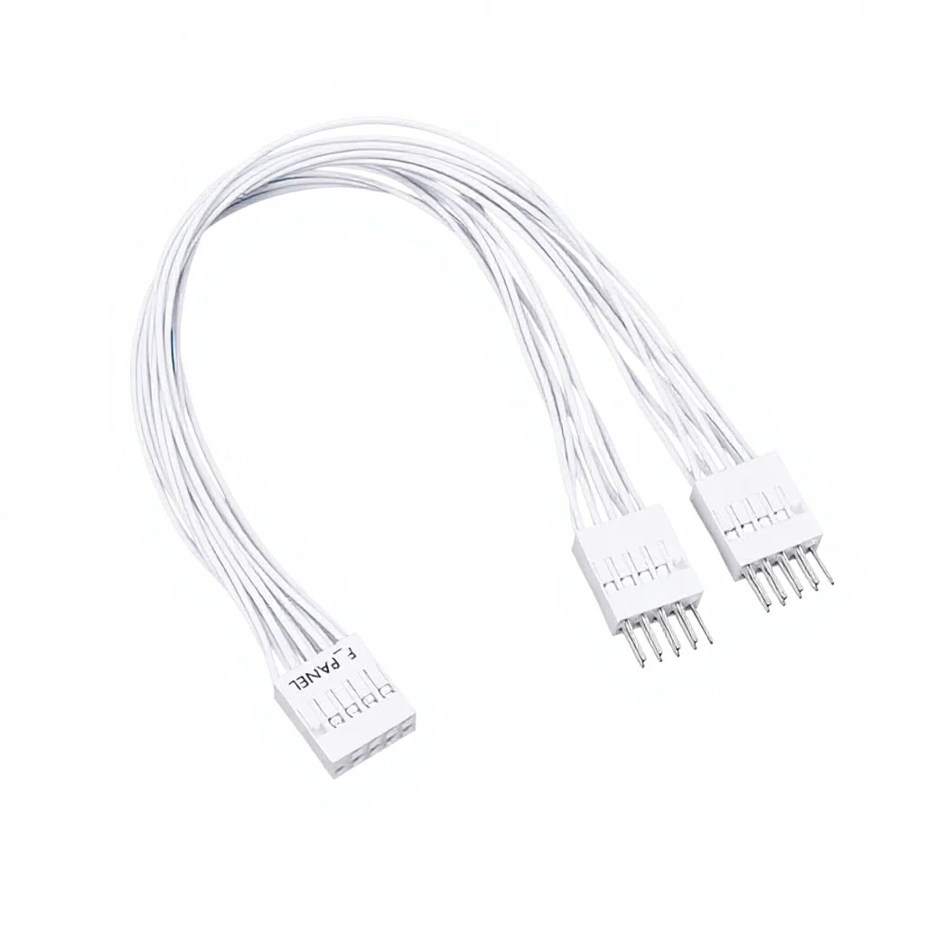 Фото Кабель-удлинитель Angitu MB 9Pin F_PANEL Splitter Switch Jumper, черно-белый, 9-контактный, 2xMale-Female, для компьютера, с контролем включения/выключения питания №2