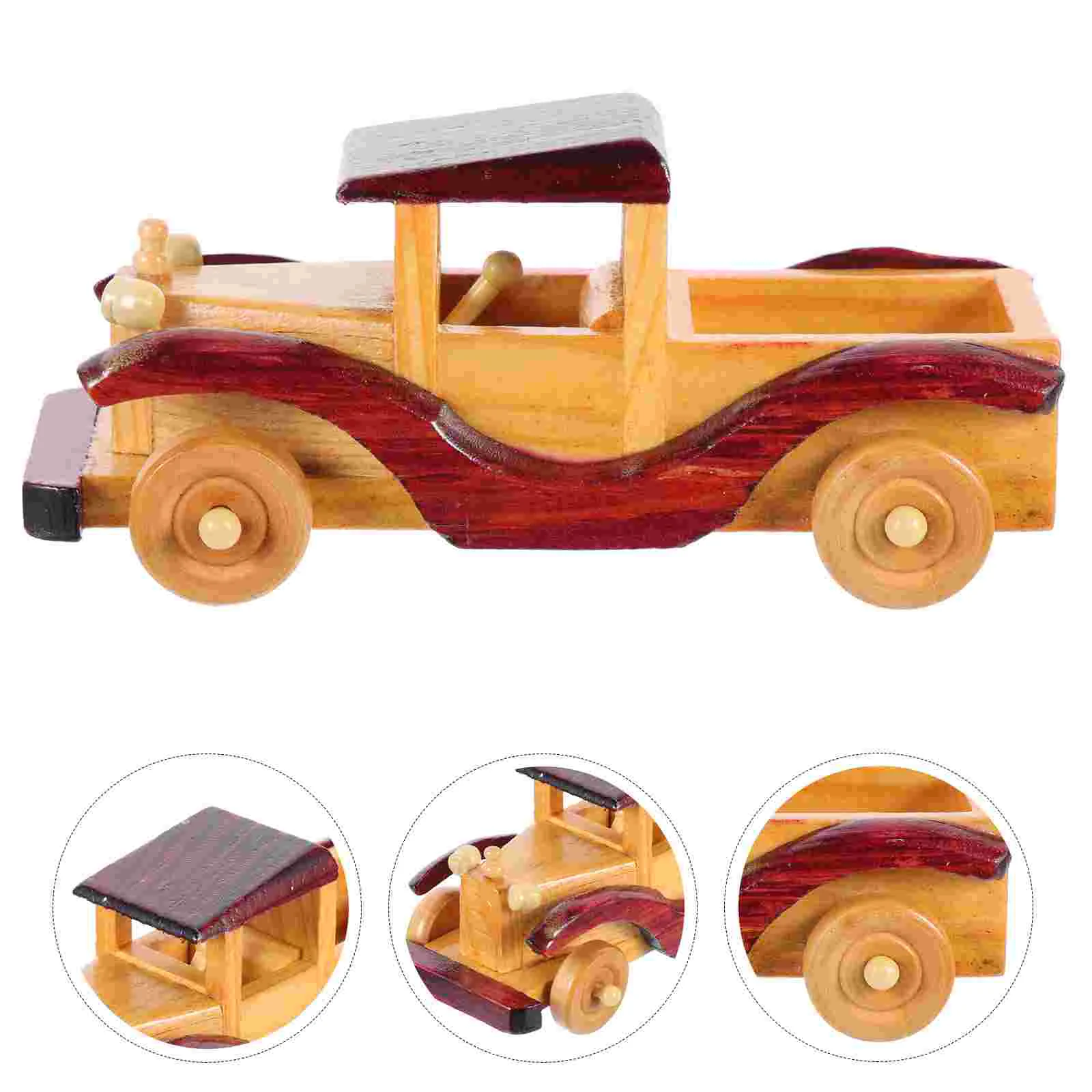 

Car Model Wooden Toy Cars Vehicle Toys Vintage Decor Ornament Wood Room Boy Kids Classic Vehicles Mini Crafts Diecast Old Statue