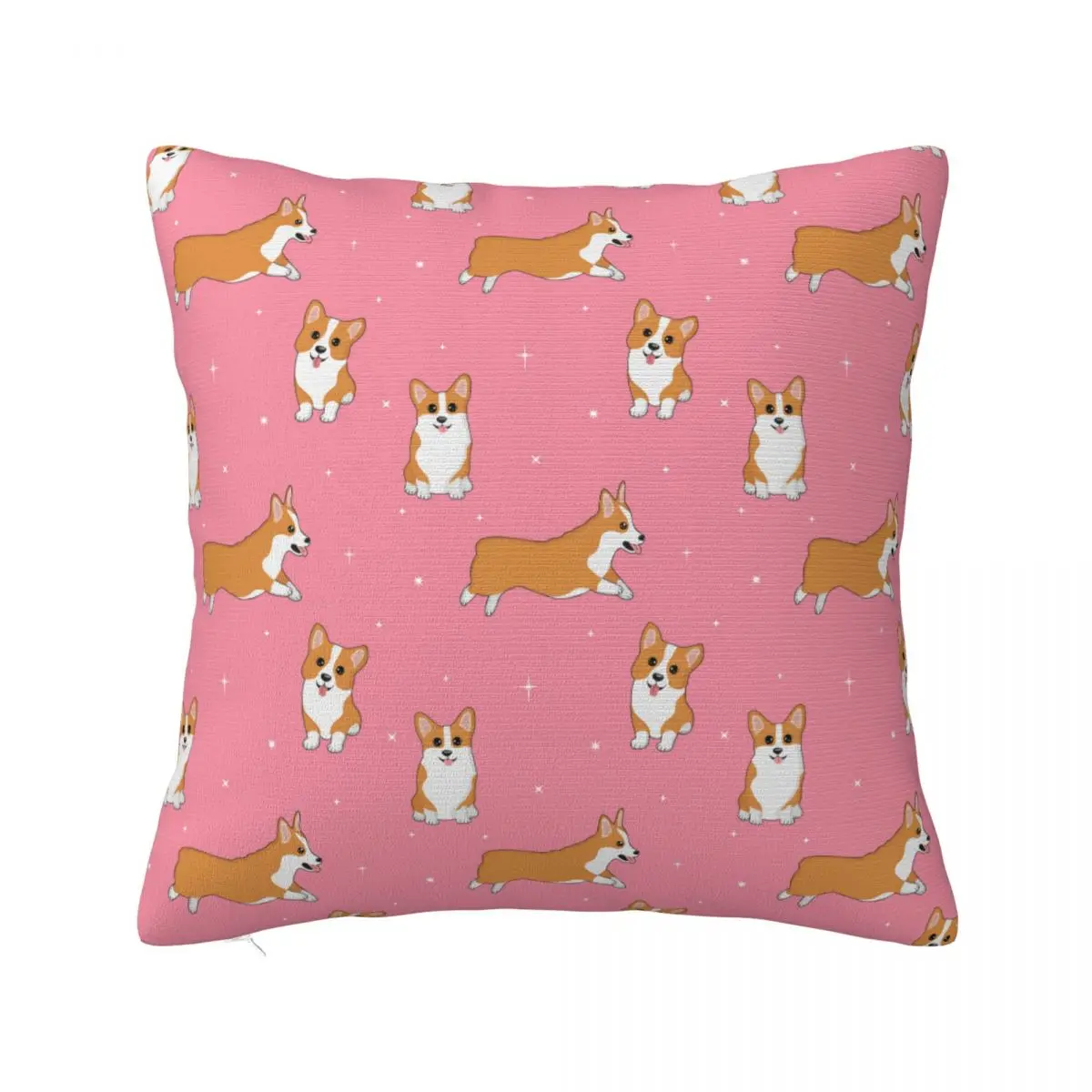 

Corgi Dog Pink Pillowcase Printing Polyester Cushion Cover Cartoon Animal Throw Pillow Case Cover Home Drop Shipping 45*45cm