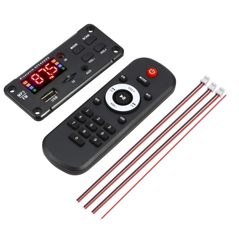 

Bluetooth-compatible MP3 Decoder Board DC 5V 12V USB Power Supply TF FM Radio MP3 Player for Car Music Speaker E8BE