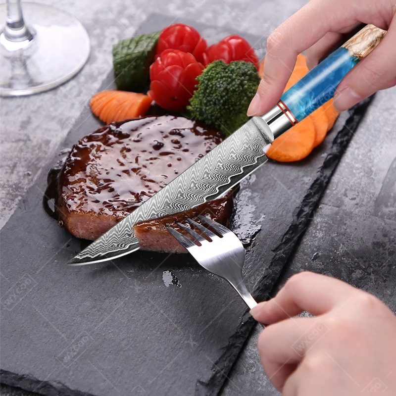 WXCOO Многофункциональный нож шеф-повара Кованые кухонные ножи Дамасская сталь Нож