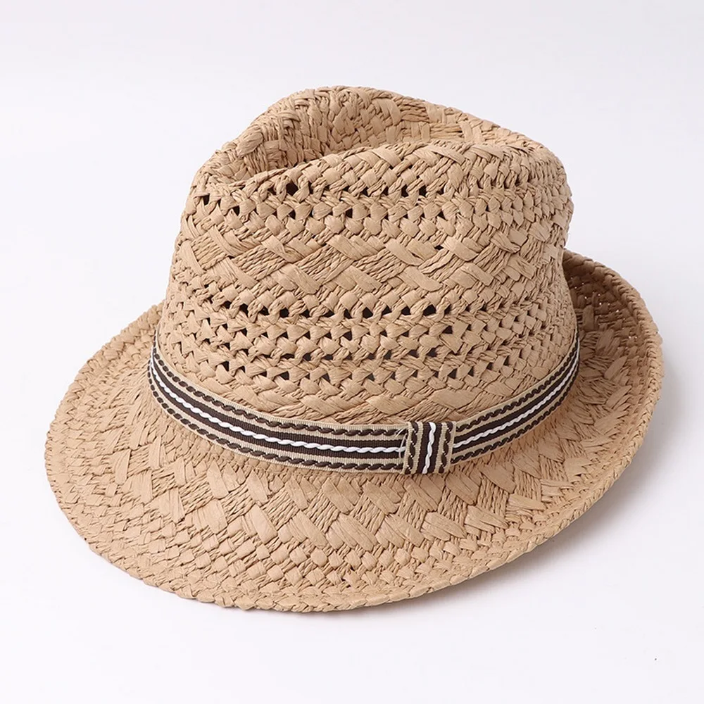 

Летние женские шляпы от солнца, панамы, кепки для женщин, соломенные 56 см, дышащие фетровые шляпы, плетеные ремни, маленькие поля, пляжные путешествия, TY0206