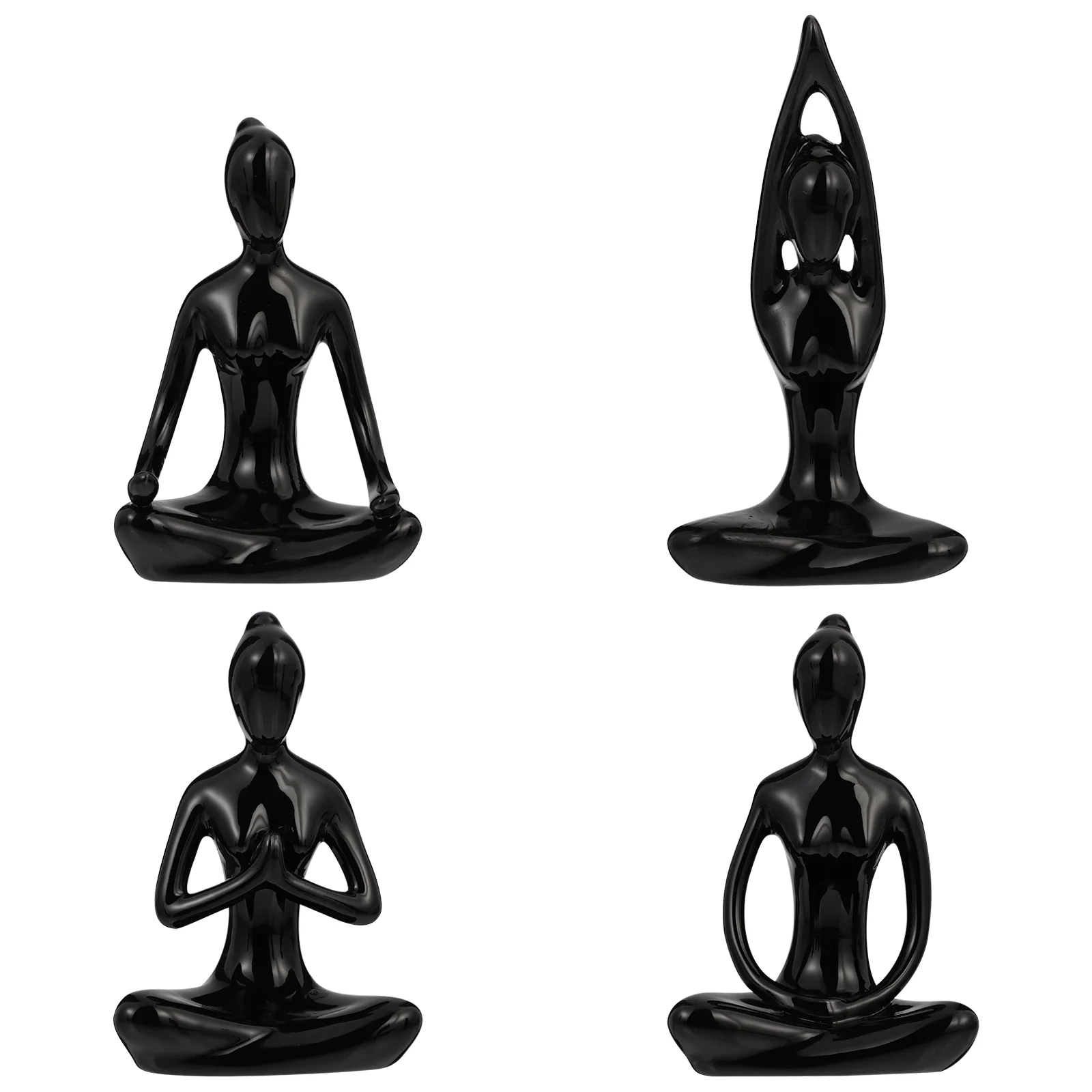 

4 Pcs Creative Yoga Pose Statue Modern Yoga Statue Ornament Home Decoration