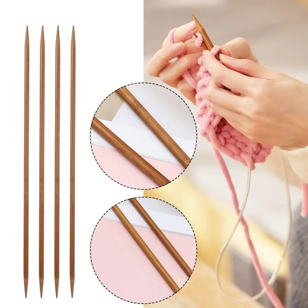 

36cm New Yarn Sewing Accessories Double Pointed Crochet Hooks Knitting Tools Straight Knitting Needles Bamboo Crochet