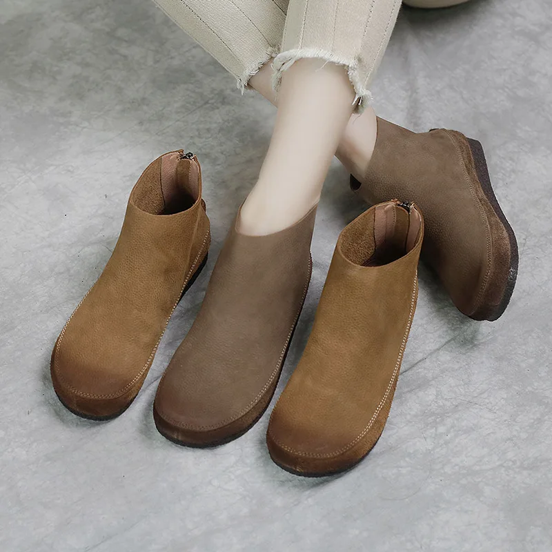 

Autumn and Winter Women's Shoes Leather Boots Non-slip Leather Socks Short Boots Female Solid Colour Warm Ankle Boots Female