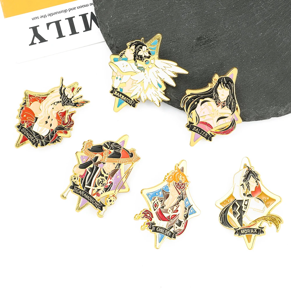 

Game Genshin Impact Enamel Pin Brooch Metal Badges for Clothing Jewelry Anime Pins for Backpacks Accessories Gift for Friends