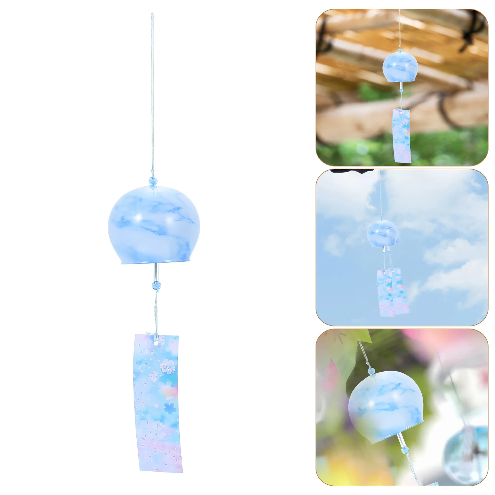 

Outdoor Wind Bell Hanging Decor Japanese Style Marbling Grass Wind Chime