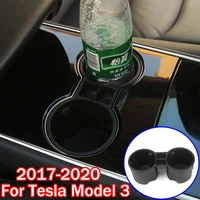 tpe car cup holder center console water proof non slip coasters double hole card holder for tesla model 3 2017 2018 2019 2020