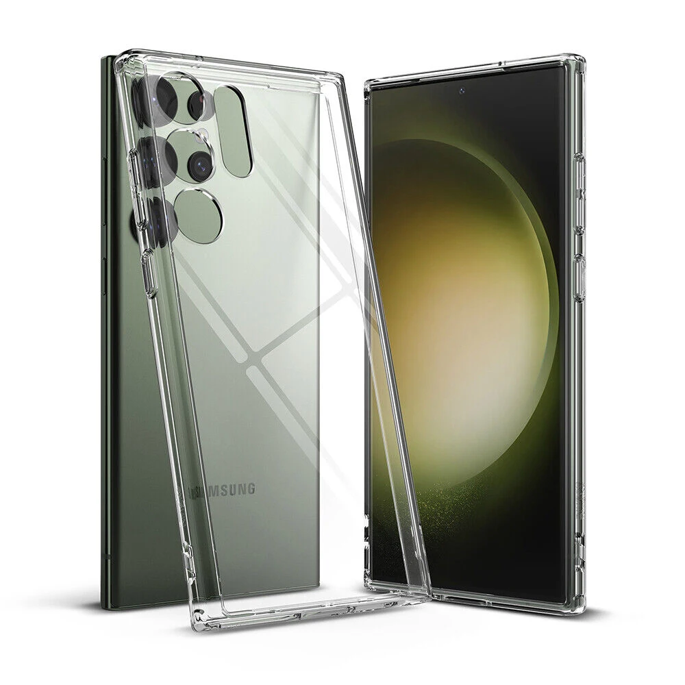 Ringke Fusion Compatible with Samsung Galaxy S23 Ultra Case (2023), Clear Hard Back and Soft Frame Cover Hybrid