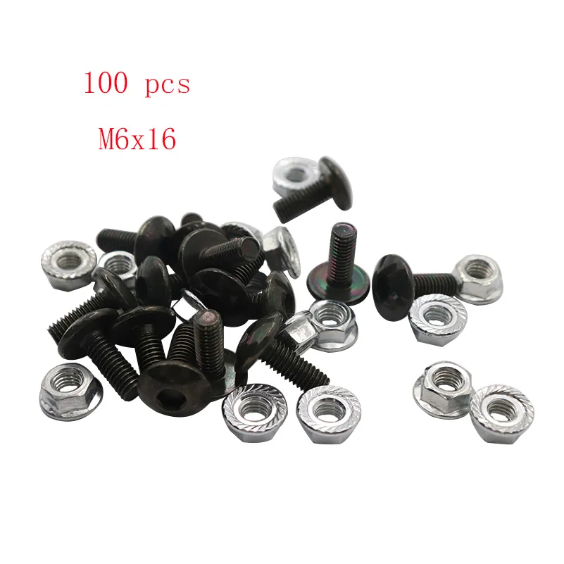 

100pcs 6mm M6x16 Screw Bolt Stainless Steel Screw For Citycoco Motorcycle Scooter ATV Moped Screw Modified Accessories