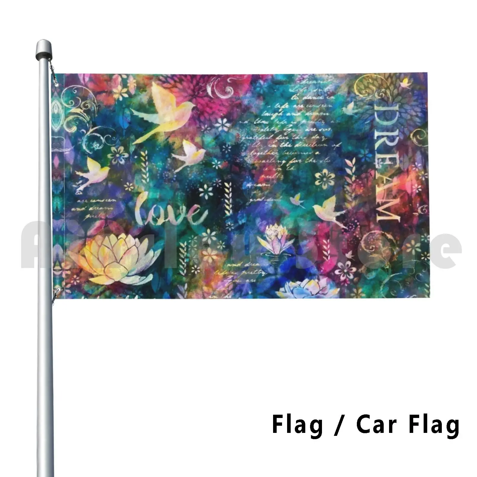 

Dream , Pray , Love Outdoor Decor Flag Car Flag Dream Pray Love Dove Lotus Meditation