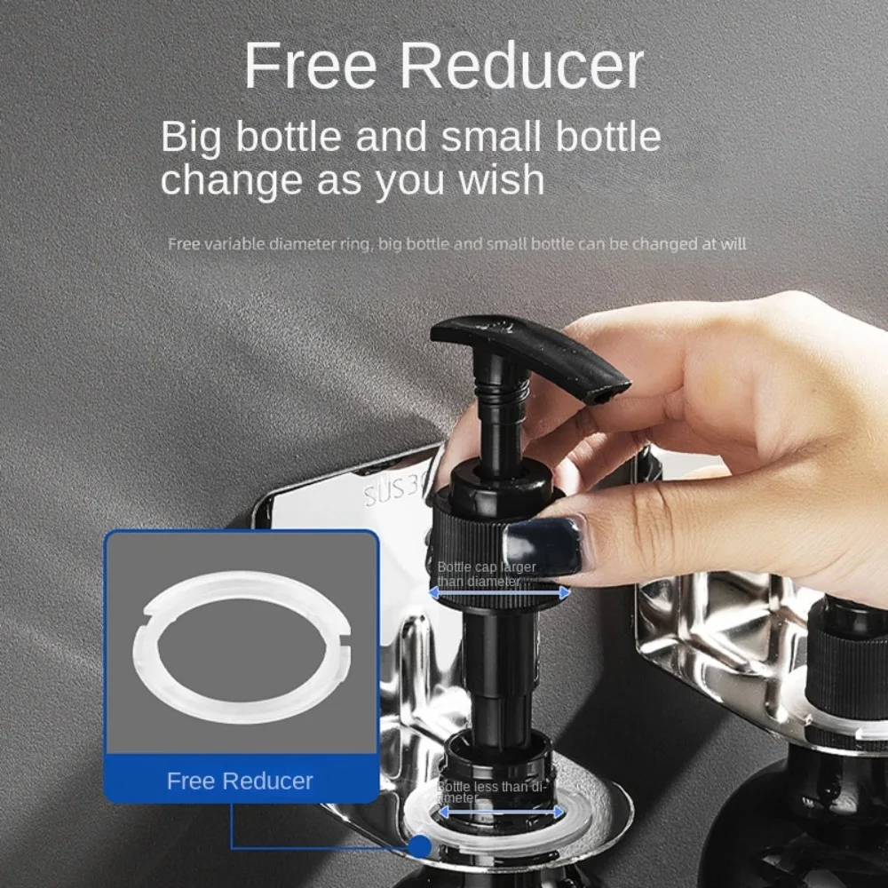 Полка для бутылок шампуня из нержавеющей стали настенный серебряный органайзер