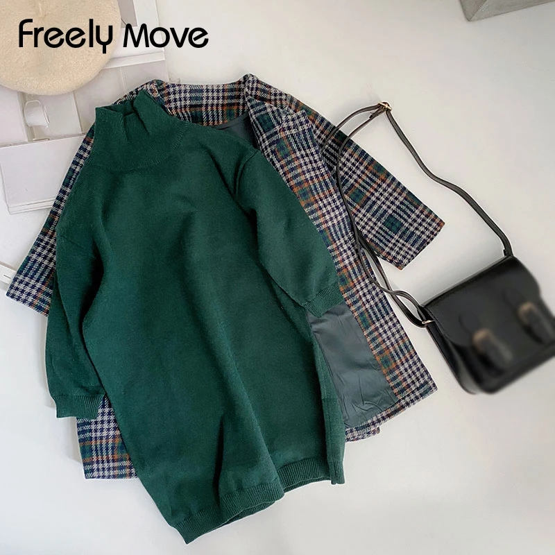 

Freely Move Girls Children's Sweater FALL Winter Turtlneck Clothes Brief Style Hedging Tops Girl Sweater Bottom Clothes