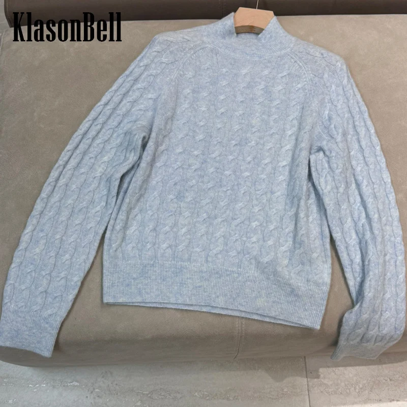 11.23 KlasonBell однотонный кашемировый шелковый трикотаж с цветочным принтом простой