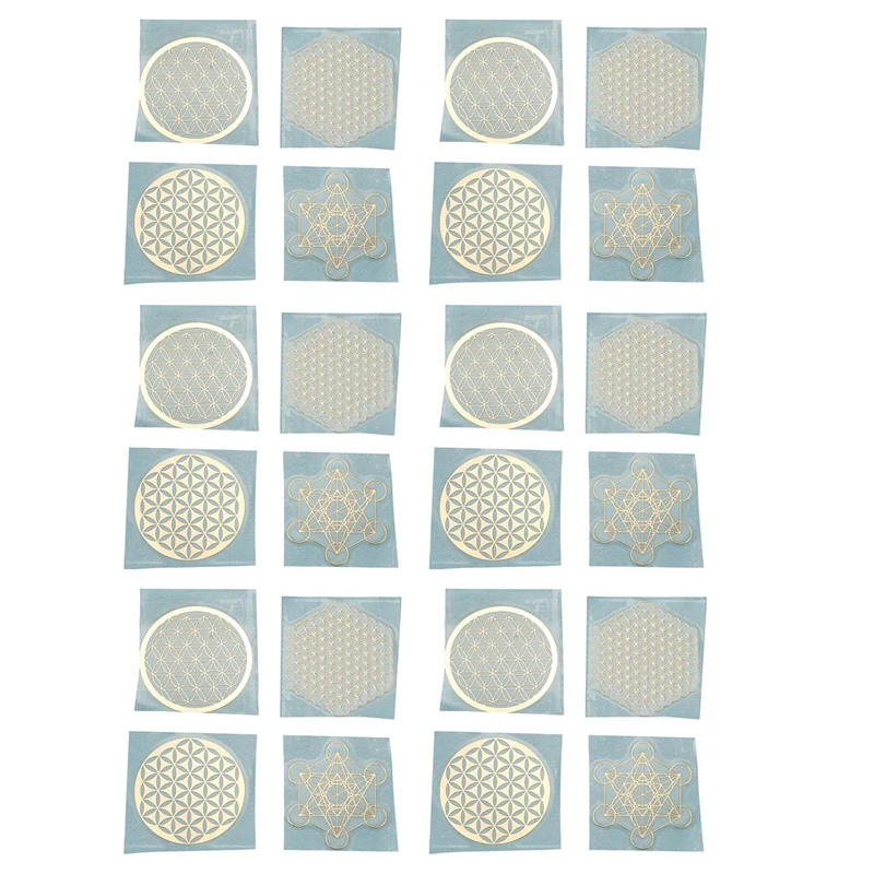 

24Pcs/Set New Metal Energy Decor Sticker Flower Of Life