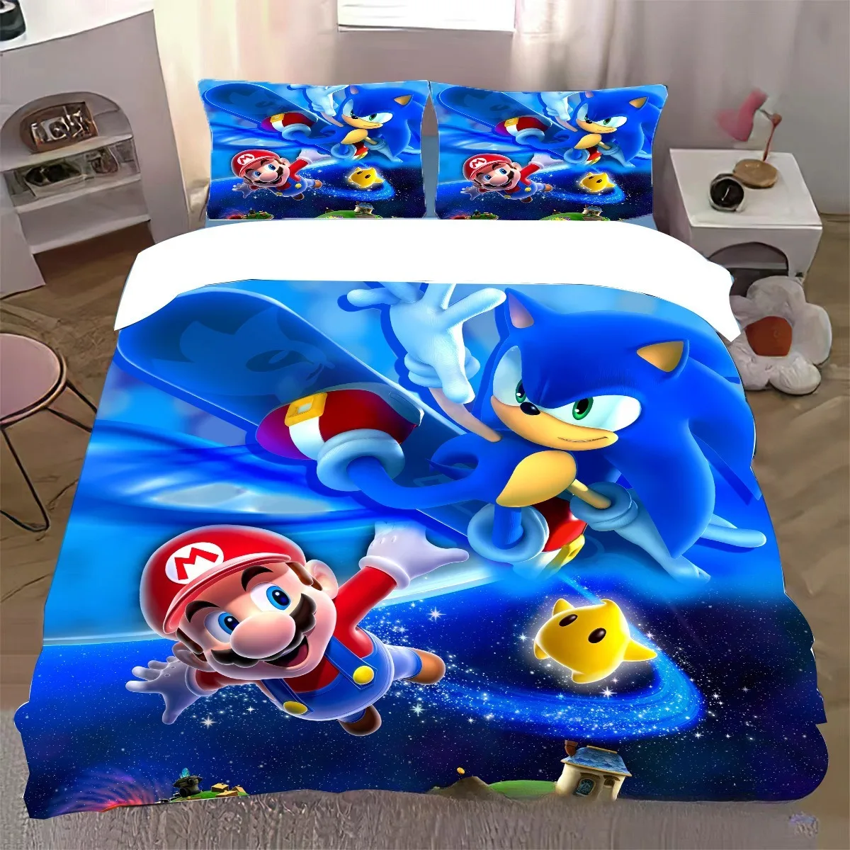 Пододеяльник в стиле аниме комплект постельного белья Super M-Mario детское мягкое